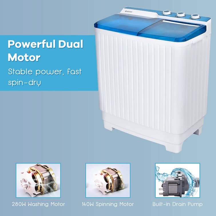 Costway High Efficiency Portable Dryer in White with Child Safety Lock