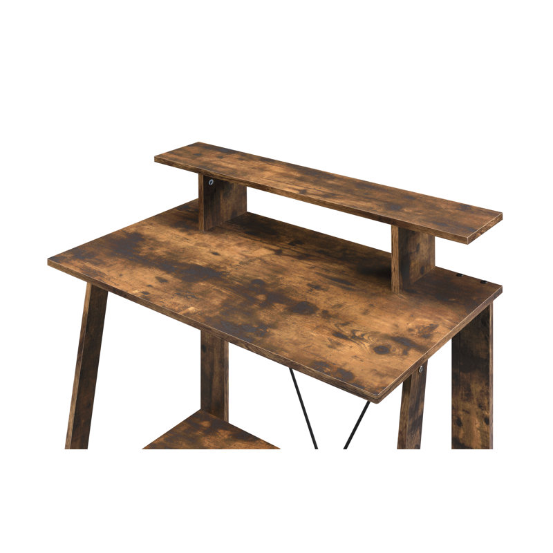 Shepard Rectangular Writing Desk with Open Storage, Oak