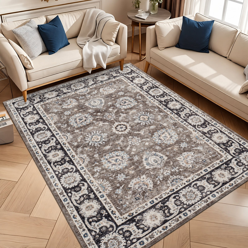 Aspire Homeware Distressed Floral Area Rug, Rectangle 40 x 60 cm