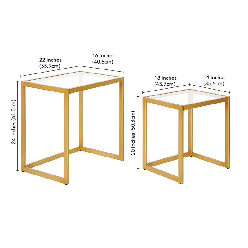 Table de bout gigogne Rocco, Laiton