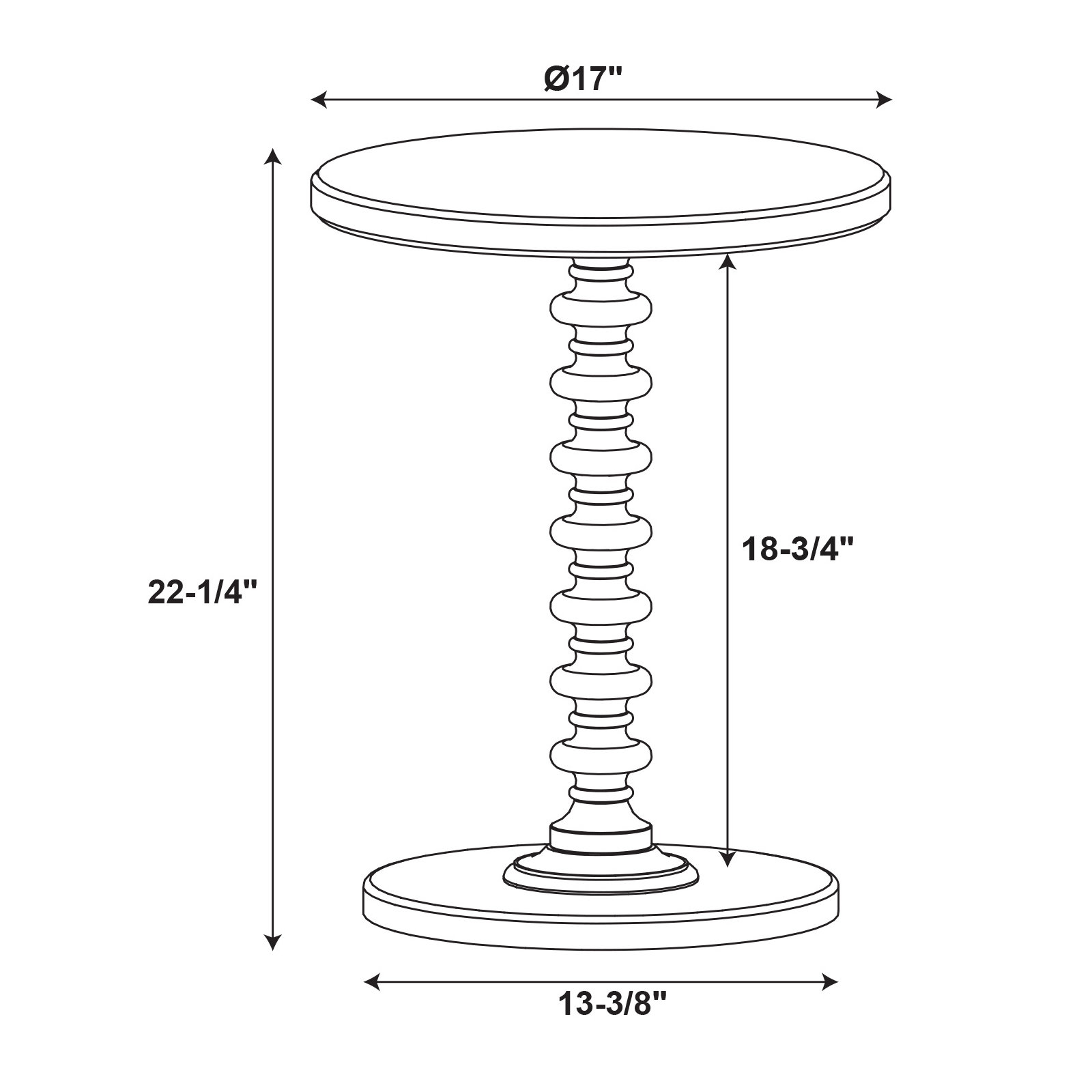 Fiama End Table, Green, 22.57" H x 17" W x 17" D