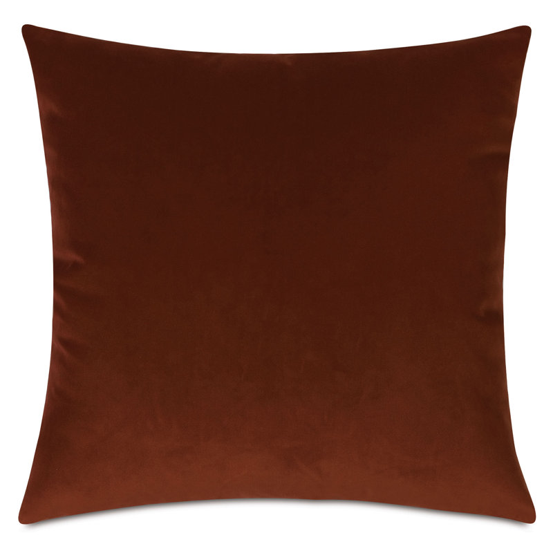 Uma Cotton/Polyester Blend Velvet Reversible Throw Pillow, Orange