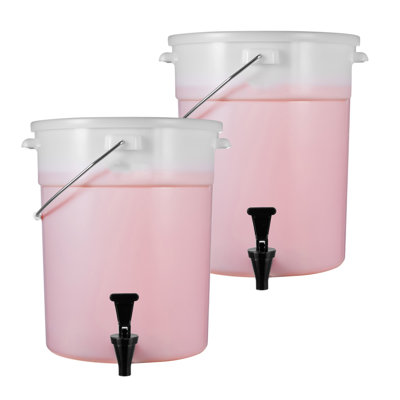 Distributeur de boissons en plastique 5 gallons avec robinet et couvercle - 2 grands contenants pour boissons pour les fêtes, les restaurants et le thé glacé