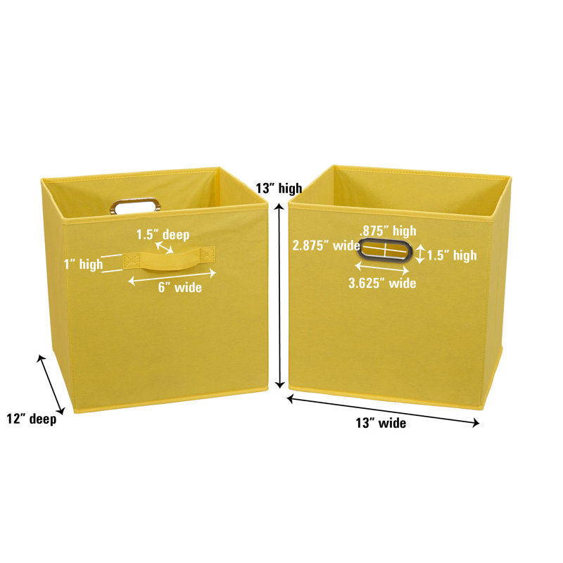 Household Essentials Fabric Bin, Yellow