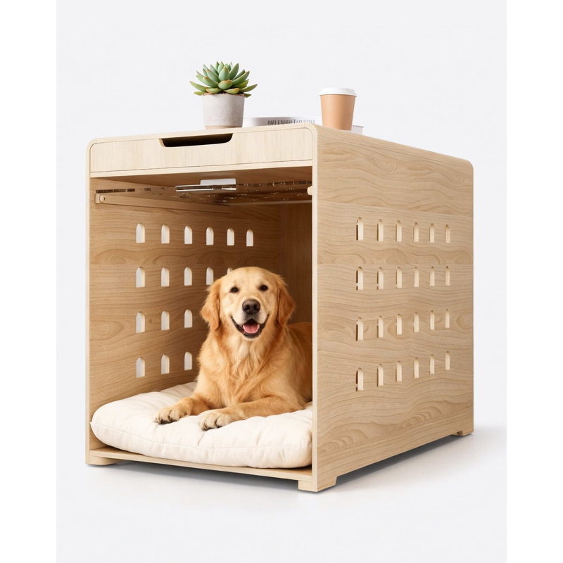 Table de bout Modern Dog Crate Furniture