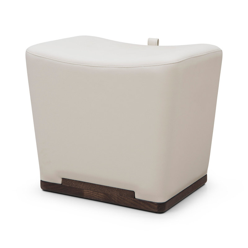 Electra Upholstered Accent Stool, White