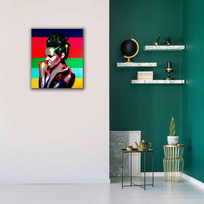 «Afro Punk 1» par Abstract Graffiti, art mural sur toile, 40 po x 54 po, H 30 po x l 26 po x P 1,5 po