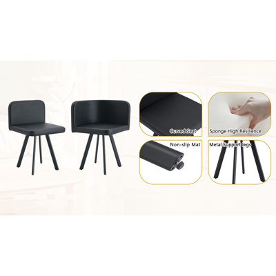 Ensemble de table de salle à manger 7 pièces avec 6 chaises en polyuréthane, table de cuisine rectangulaire à deux tons et grain de bois, ensemble de mobilier de salle à manger moderne pour petit espace, appartement, restaurant