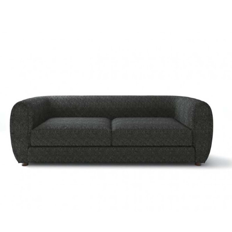 Canapé à accoudoirs arrondis 86,5 po Arjen, Bouclé noir