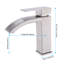 Robinet pour salle de bain en nickel brossé - Poignée simple pour une circulation d'eau douce et une température fiable Matériau de construction de lavabo avec grand bec rectangulaire Vue fascinante forte-121629353