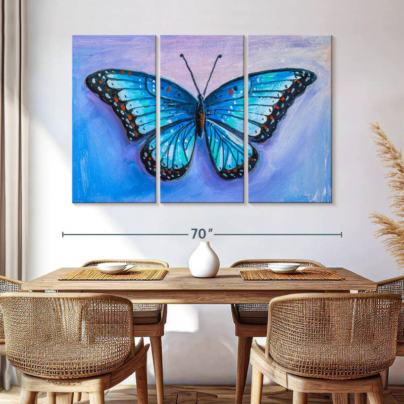 Brampt Blue Butterfly, 42" H x 65" W