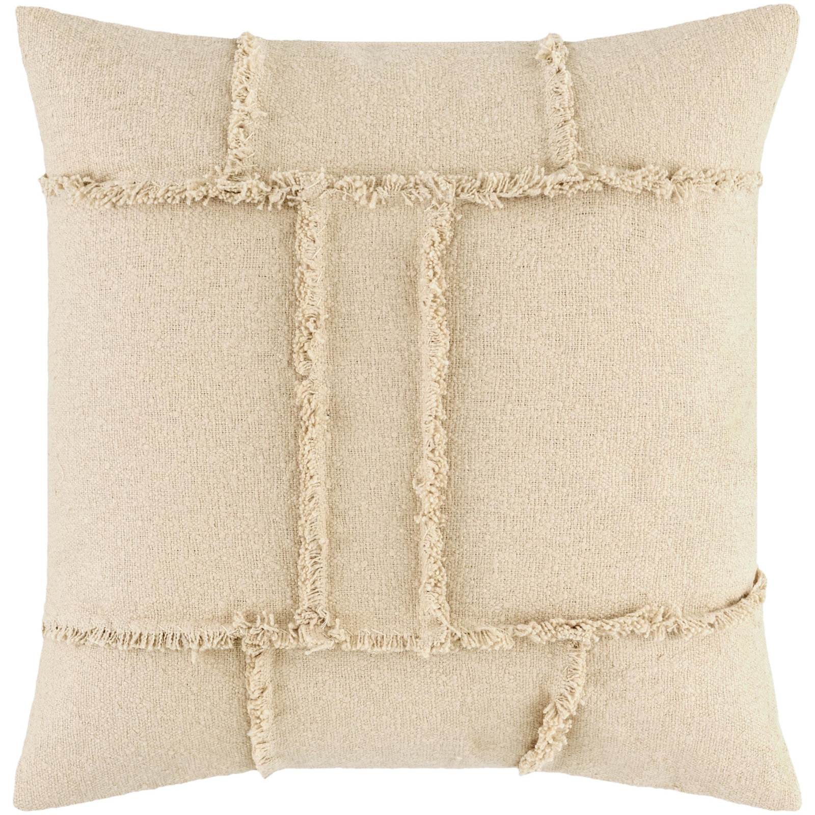 Yulara Accent Pillow Cover & Insert, Square 20", Polyester, Cream