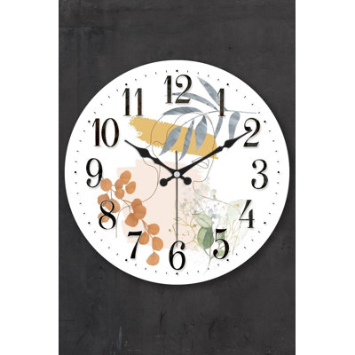 Elegant Decorative Wall Clock, 14.2 Inches Diameter | 100% Glass with 0.07 Inches Thickness, Plastic Backing | Stylish Home Decor for Living Room, Kitchen & Office Spaces | Modern Design, Silent Movement