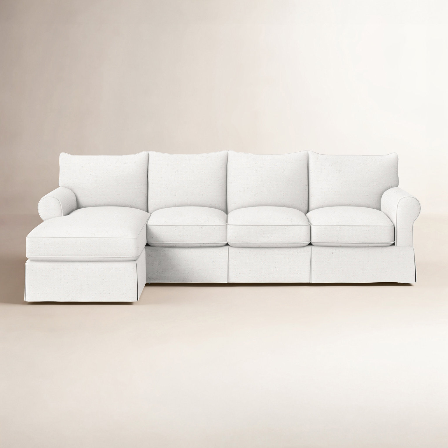 Amari Chaise Sectional, Bevin Natural Linen Blend, Left Hand Facing