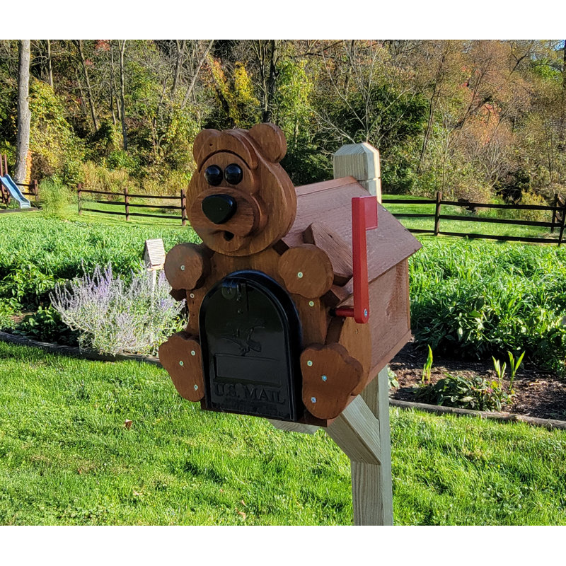 Amish Mailbox, Handmade With Bear Design