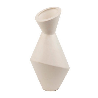 Elegant White Ceramic Vase, 5.1 x 5.1 x 9.4 inches | 100% Ceramic, Durable & Stylish Design | Perfect for Home Décor, Centerpieces & Flower Arrangements | Ideal for Modern Living Rooms & Offices