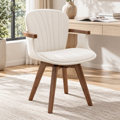 Chaise de salle à manger pivotante en faux cuir Donato