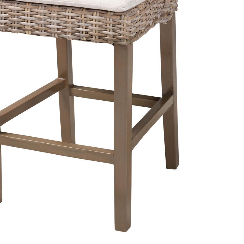 Radele Upholstered Counter Stool with Solid Wood Frame