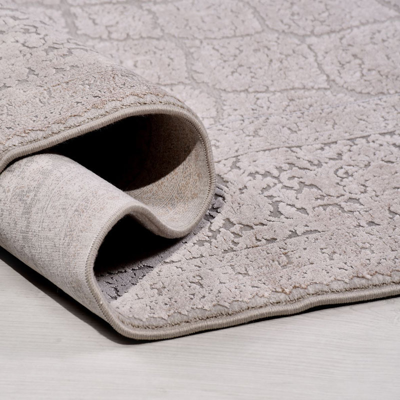 Tapis oriental beige antidérapant lavable à la machine, Rectangle 6 pi 7 po x 9 pi 6 po