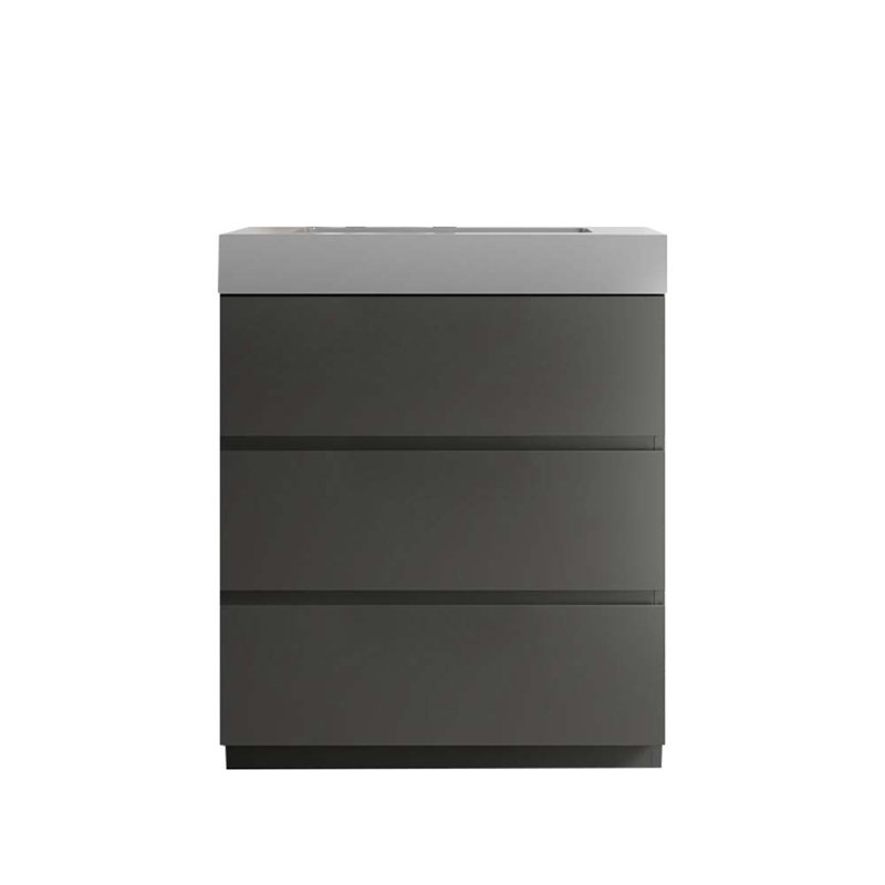 Ensemble de meuble-lavabo simple 30 po, Blanc / gris