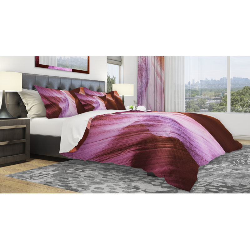 Ensemble de housse de couette designart antilope canyon, Housse de couette grand + 2 taies décoratives