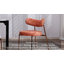 Ensemble de 2 chaises de salle à manger rembourrées modernes avec pieds en acier inoxydable or rose, confortables et faciles à nettoyer, beige / orange-1137611045