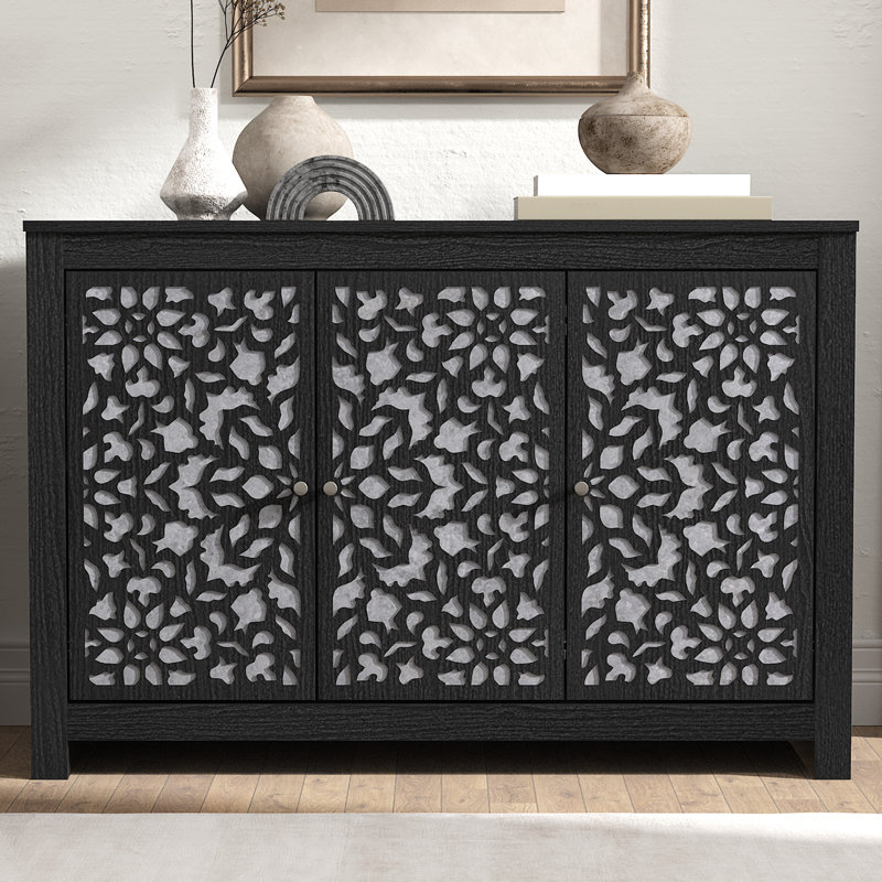 Buffet de 44,3 po de largeur Arrastia, Tissage, Chêne gris