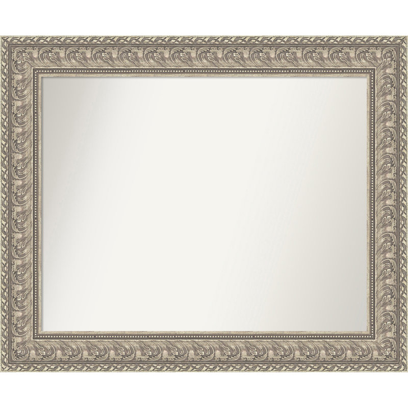 Sydney Silver Non-Beveled Framed Wall Mirror, 28.5" x 34.5"