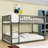 Queen Over Queen Wooden Bunk Bed With Ladder And Slats-119305091