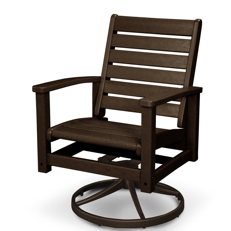 Chaise berçante pivotante POLYWOOD Signature, Acajou satiné / acajou