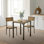Ensemble de table de salle à manger 3 pièces pour 2 personnes, table de cuisine moderne et chaises, ensemble de salle à manger, bois