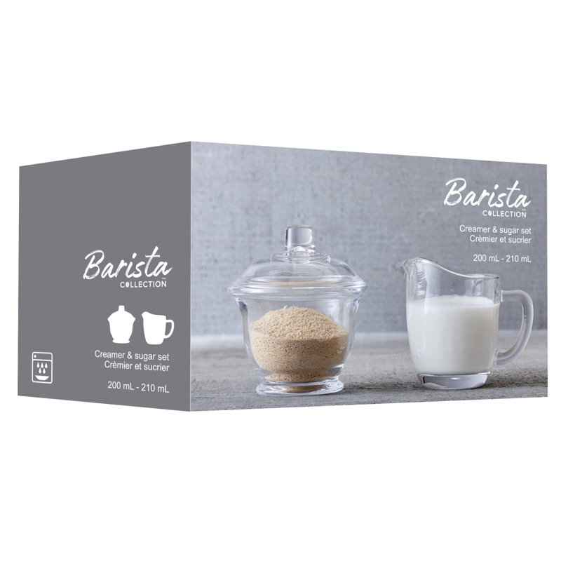 Glass Sugar And Creamer Set with Lid