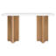 Console étroite, table de hall d'entrée avec plateau ovale en faux marbre, table de canapé rustique avec pieds incurvés, table d'appoint de couloir pour l'entrée et le salon-607378315