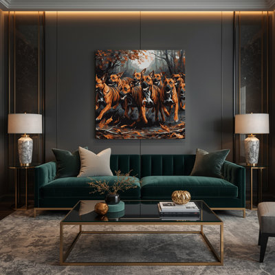 «Dogs Treeing Tennessee Brindle», art mural sur toile