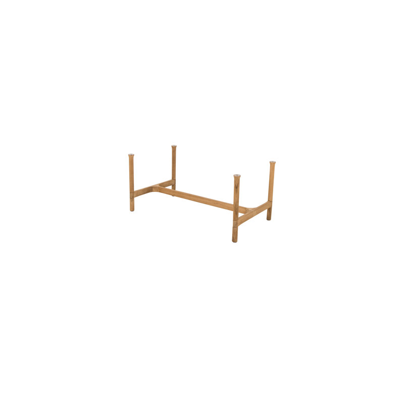 Twist Outdoor Coffee Table, Teak/Travertine Look
