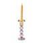 Violet Check Large Glass Candlestick-2051262940