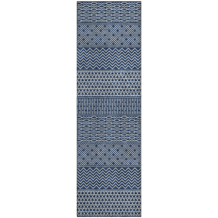 Premium Machine Washable Prisco Navy Rug