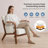 Mid-Century Modern Accent Chair with 5.8'' Thick Cushioned Seat, Solid Wood Frame Armchair with Extra Pillow for Living Room and Bedroom-120909865