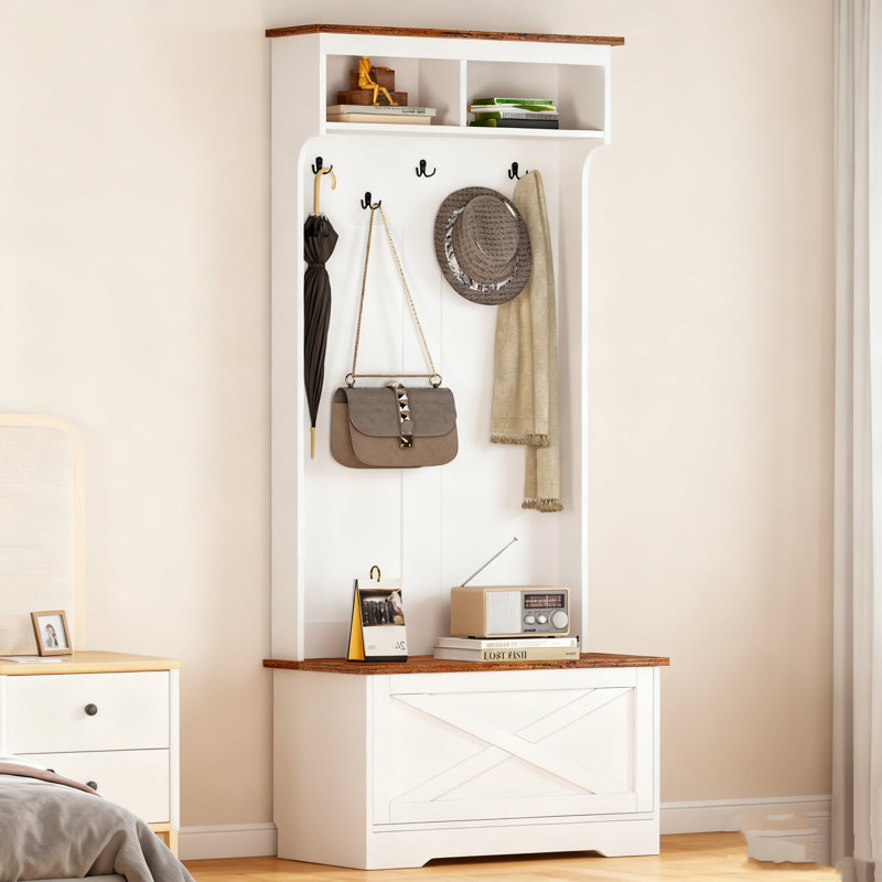 Garde-robe, garde-robe, rangement dans la chambre à coucher, portemanteau minimaliste, blanc rétro
