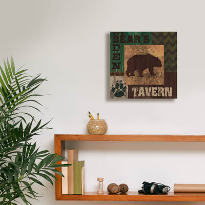 «Bears Den Tavern» par Fiona Stokes-Gilbert, art mural épique Graffiti, 12 po x 12 po