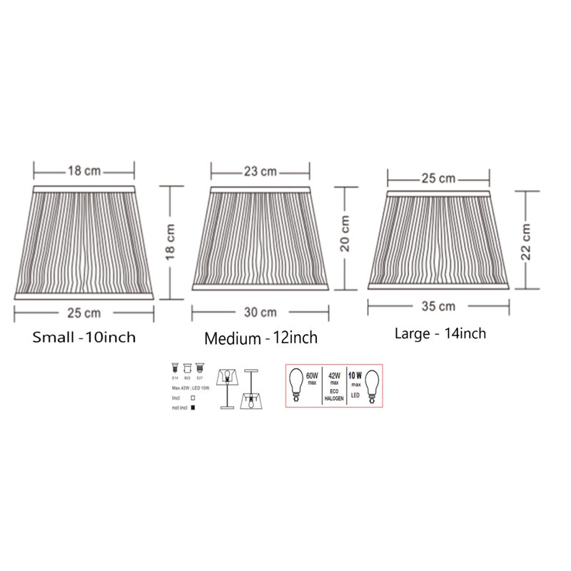 Faux Fur Empire Lamp Shade ( Uno ), Grey, 18cm H x 25cm W x 25cm D