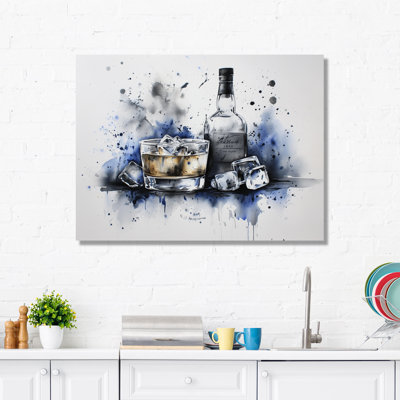 Whisky On The Rocks - Liquor Metal Wall Art, Traditional Metal Print
