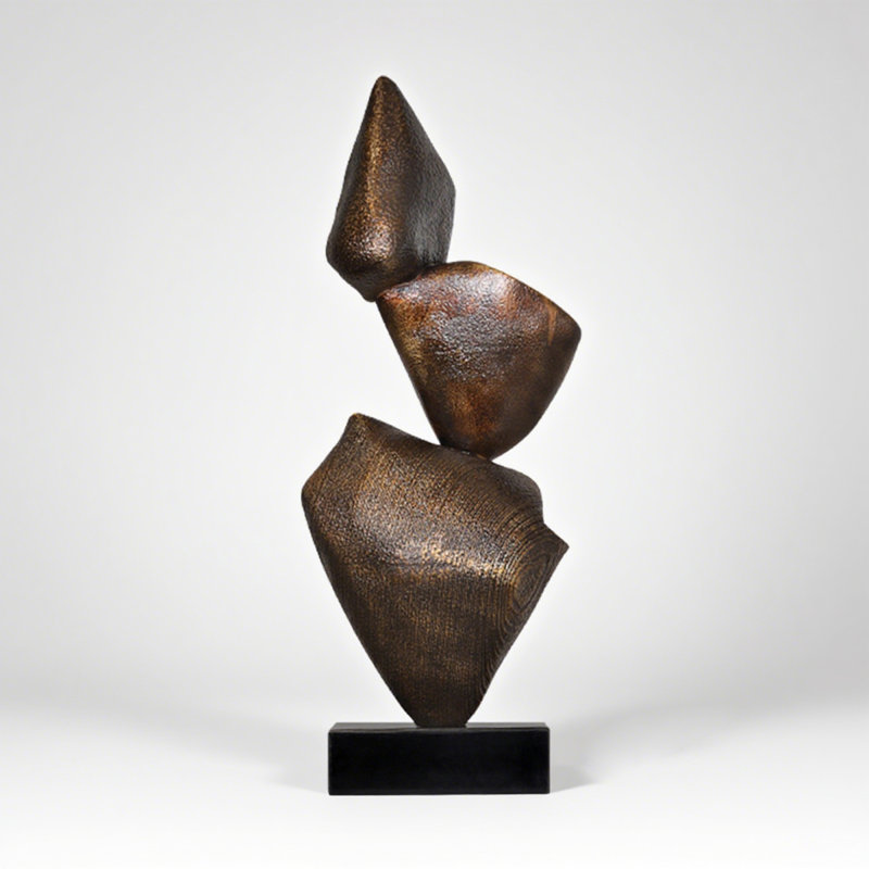 Sculpture moderne en résine minimaliste avec base en marbre