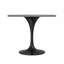 LeisureMod 5-Piece Dining Set, Modern 36-Inch Round Kitchen Table and 4 Upholstered Dining Chairs, PU Leather Mid Century Dinette Set with Metal Pedestal Base for Small Spaces, Apartment, and Café-1422500265