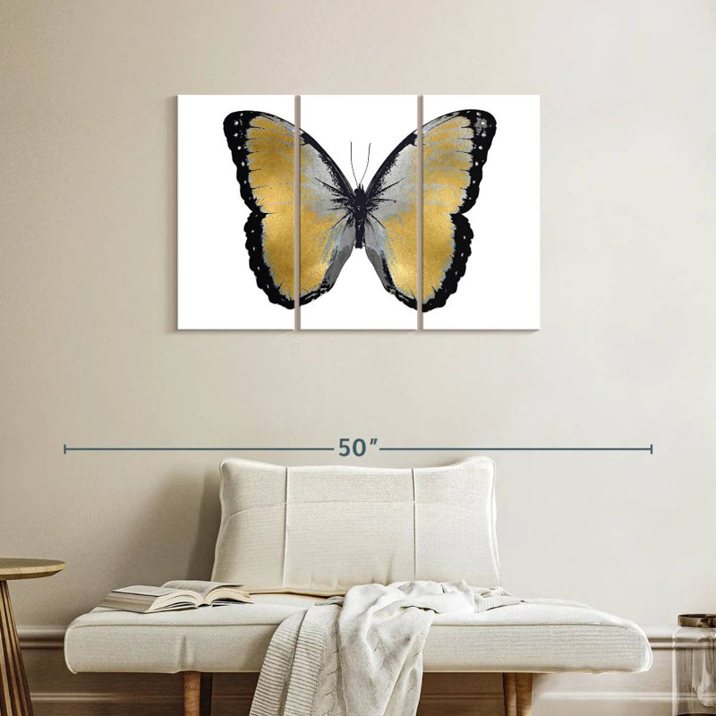 Brampt Butterfly In Metallic I, 24" H x 38" W