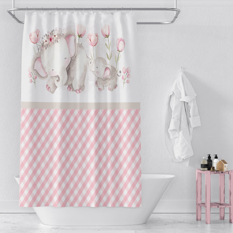 Rideau de douche simple à motif floral, H 70 po x l 72 po