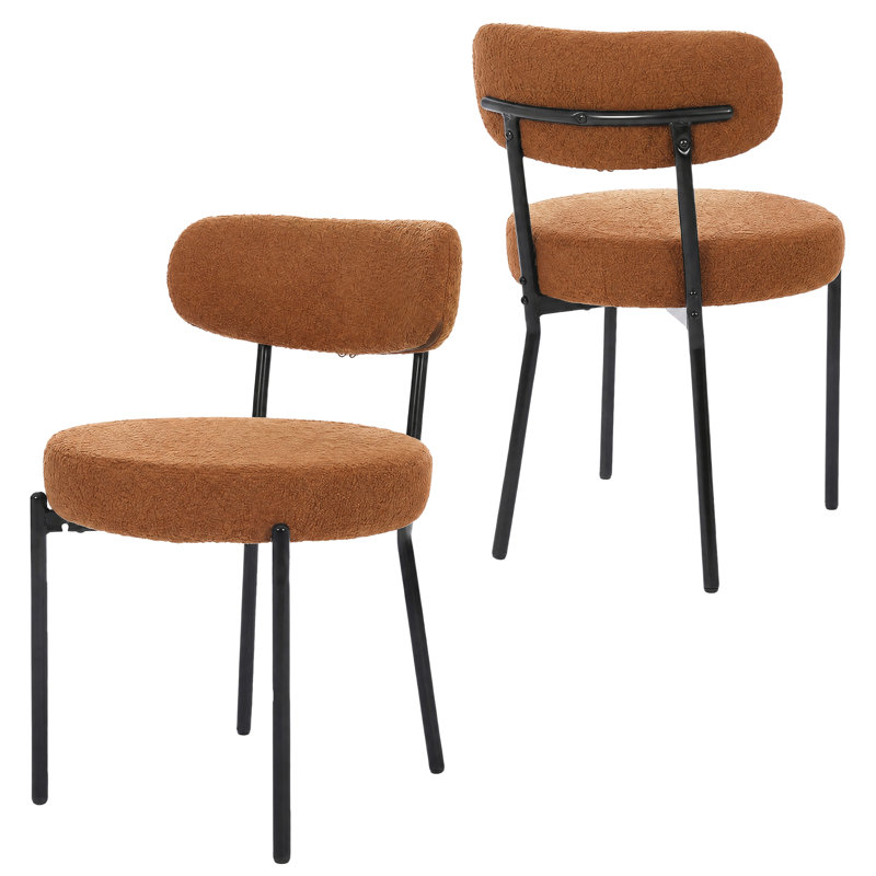 Table de salle à manger extensible et chaises, table de cuisine moderne avec sièges, Brun, Orange