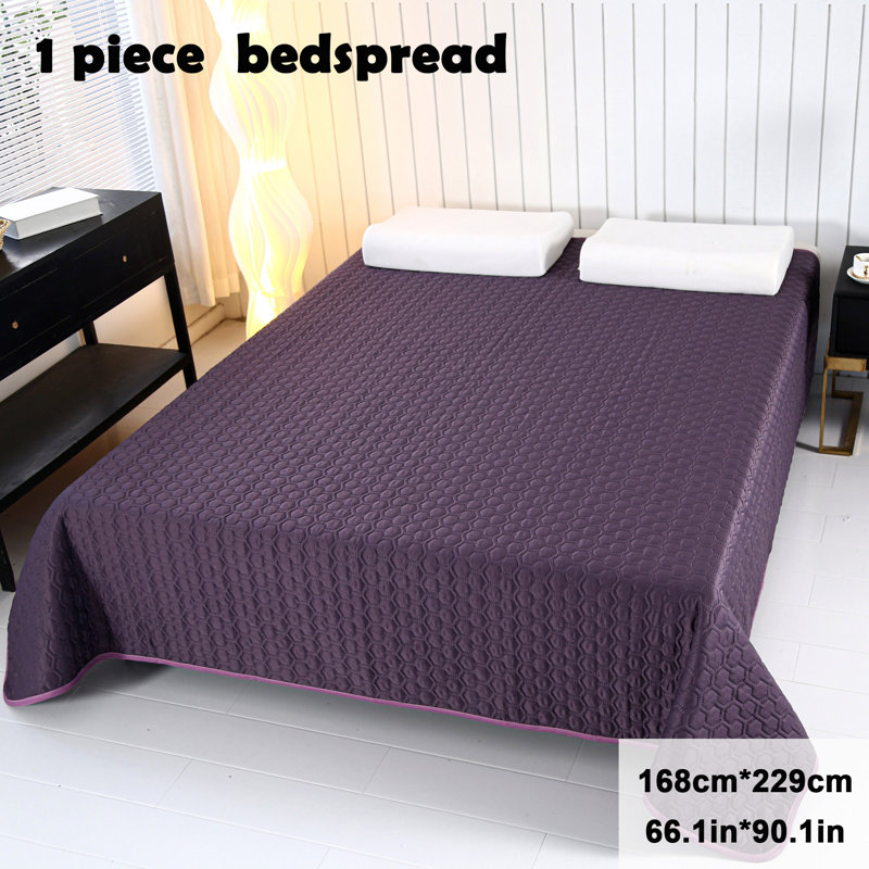 Couvre-lit de couleur unie - mauve - 168 × 229 cm, Lit simple, Mauve