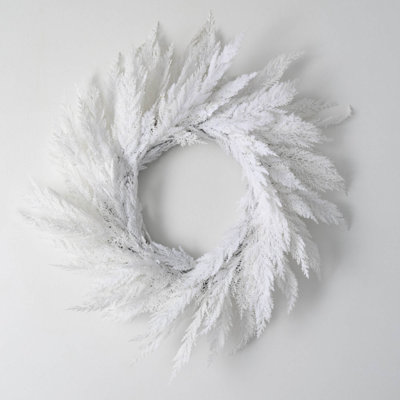 Couronne de Noël artificielle 28 po, blanc