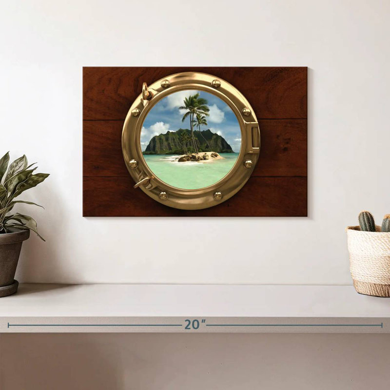 Aletra Sandy Beach Through Porthole, 8" H x 12" W